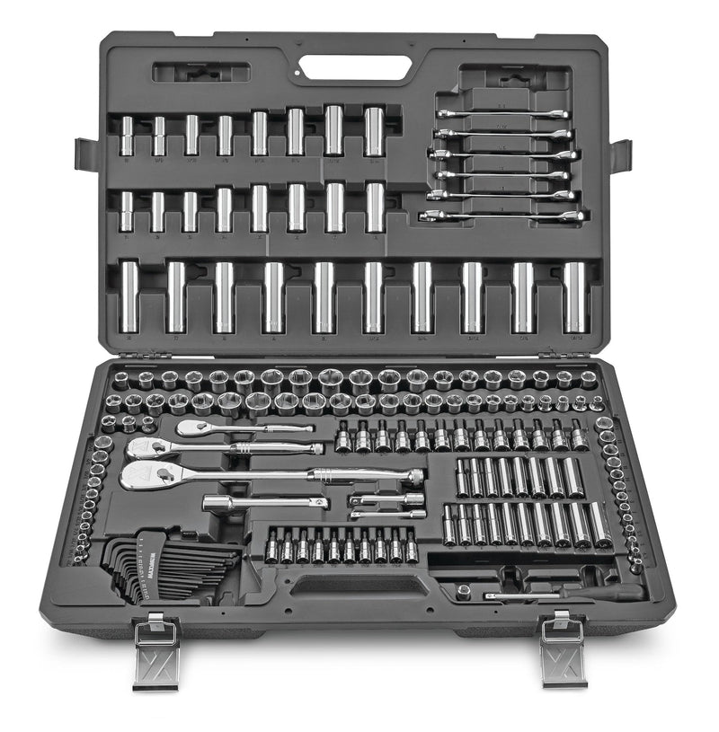 MAXIMUM Professional Grade Socket Set, 224-pc, CRV, Nickel-Chrome Plating X6