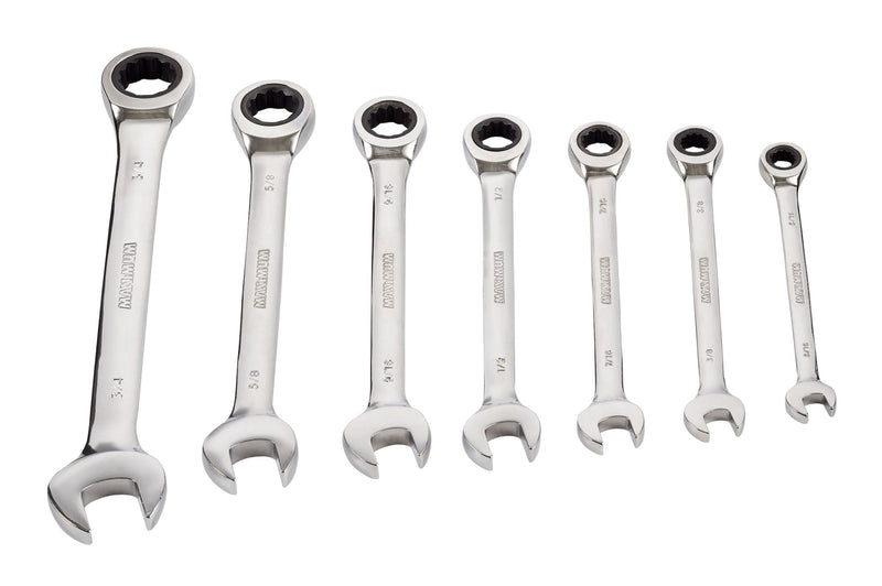MAXIMUM Ratcheting Wrench Set, SAE, Nickel-Chrome Plating, 7-pc B5