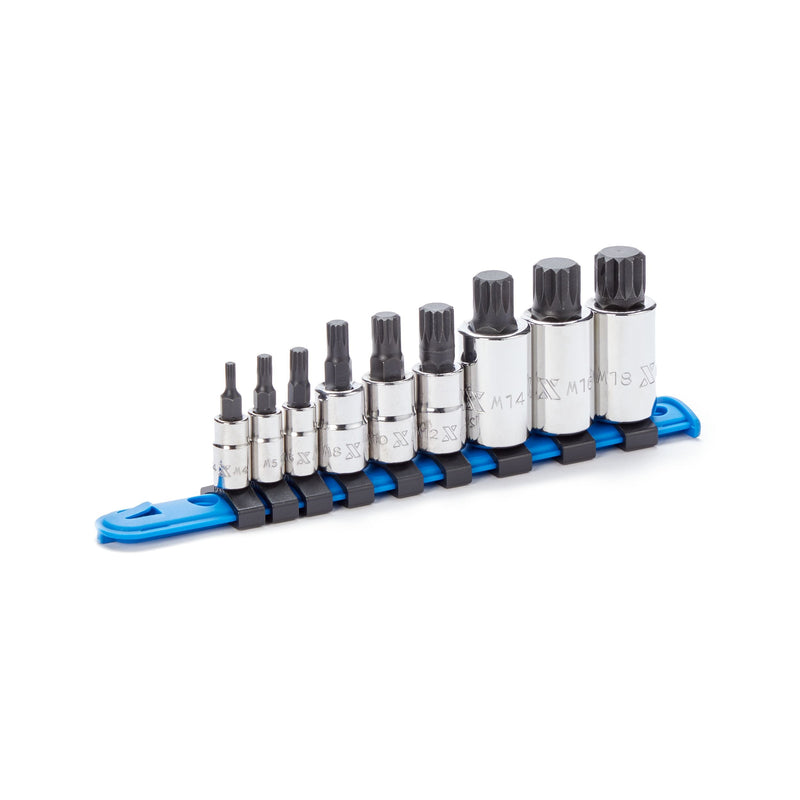 MAXIMUM Triple Square Socket Set, Polished Nickel Plating, 9-pc A2
