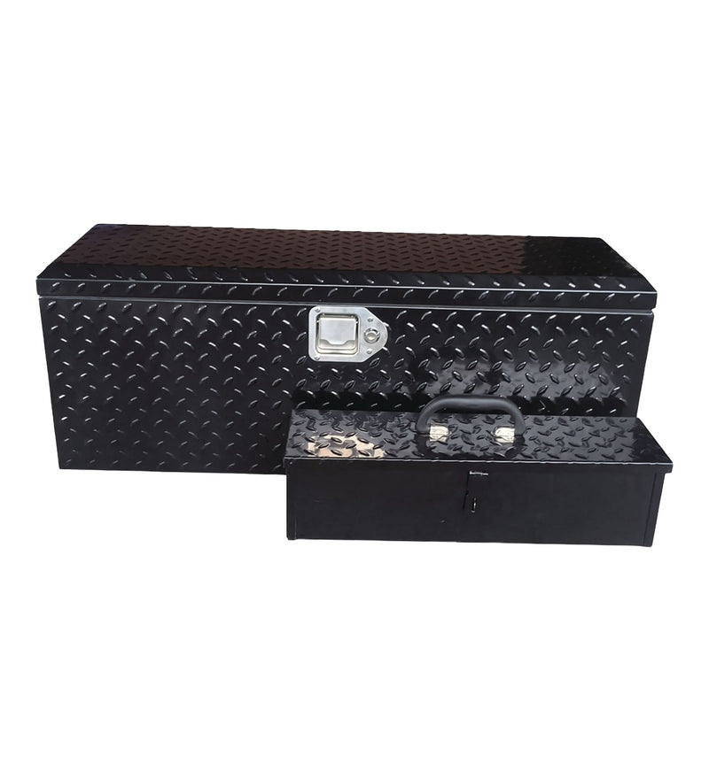 MAXIMUM Truck Chest Box with Portable Tool Box, Black, 35.5-in P9