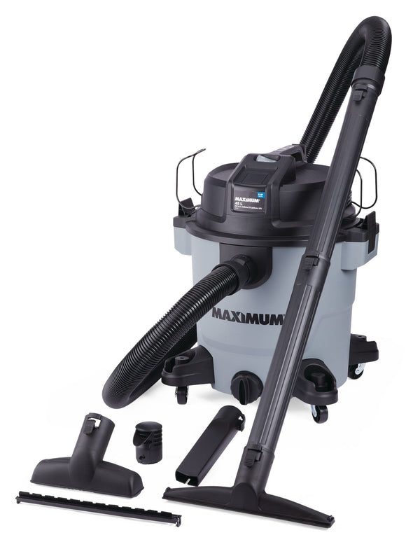 MAXIMUM VJH1211PF 6.0 Peak HP Portable Wet/Dry Shop Vacuum with Hose and Accessories, 45-L Z7