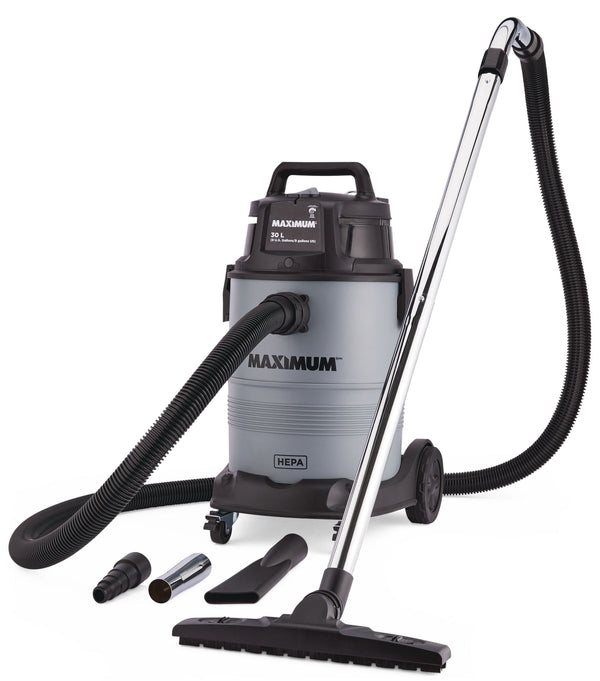 MAXIMUM VK811PH HEPA Certified Wet/Dry Shop Vacuum with Hose and Accessories, 30-L N0