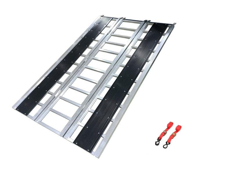 MaxWorks Aluminum Tri-Panel Folding Aluminum Loading Ramp, Non-Slip & Stable Base, 85 x 54-in, 1500-lb I4