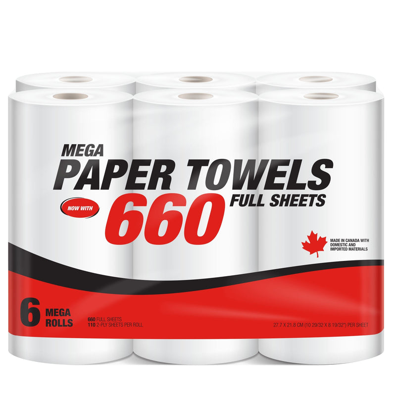 Mega-Format Roll Paper Towel, 2-ply, Full Sheets A5