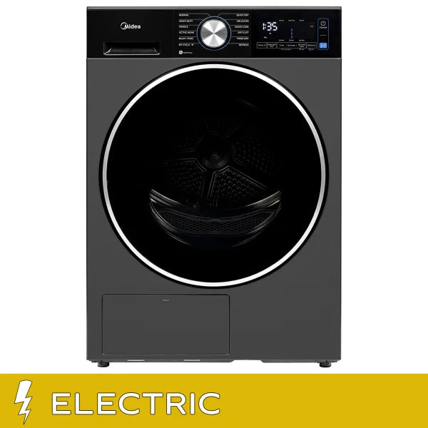 Midea 4.4 cu. ft. Graphite Steel Electric Ventless Dryer with Heat Pump and Stacking Kit N7