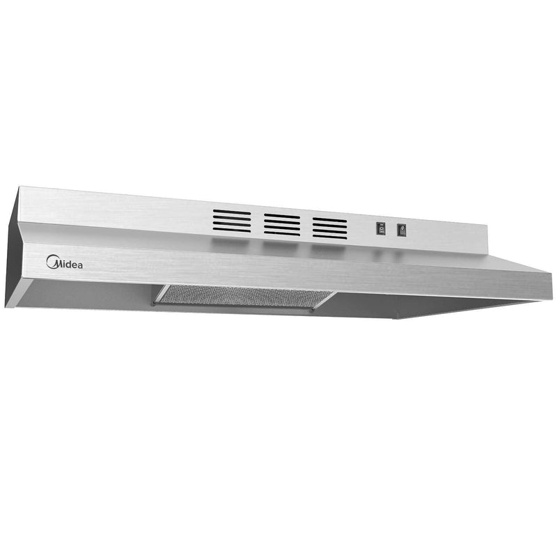 Midea Basic 200 CFM Under the Cabinet Kitchen Exhaust Fan Range Hood, Stainless Steel, 30-in T3
