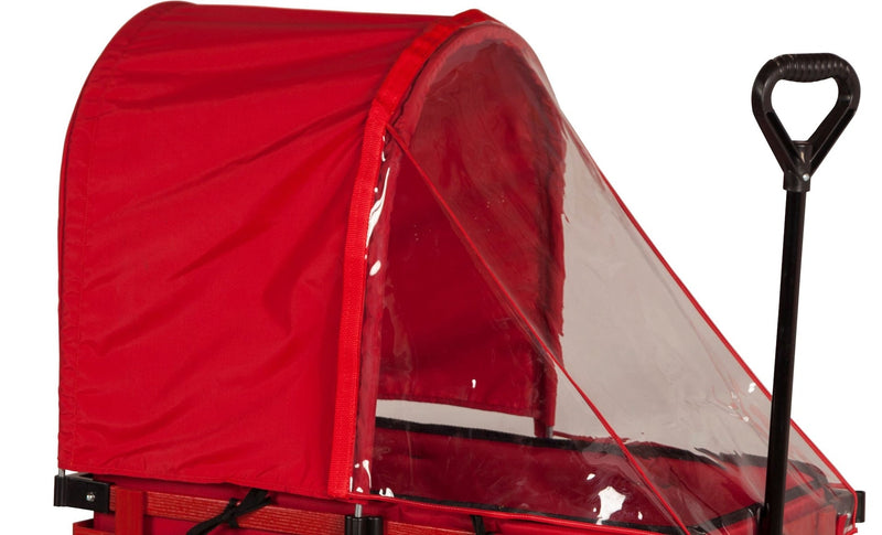 Millside Industries Weather Shield & Sun Canopy For Convertible Wagon Sleigh/Sled, Red/Clear D4