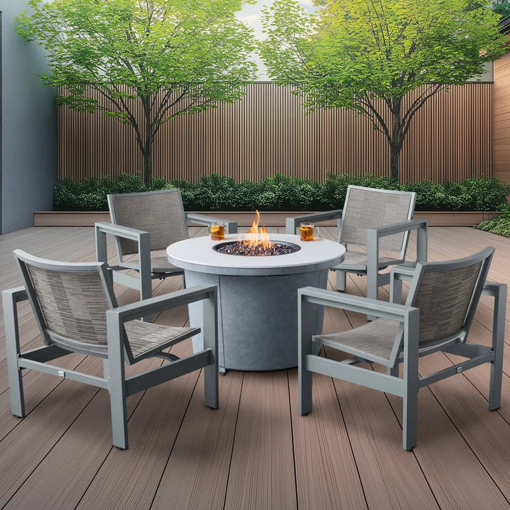 Milo 5-piece Patio Seating Set with Fire Table W4