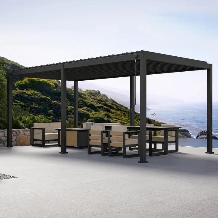 Mirador 10 ft. x 20 ft. Adjustable Louvered Aluminum Pergola Q1
