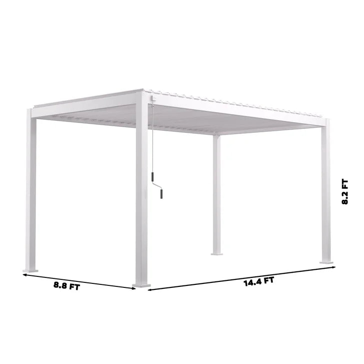 Mirador 8.8 ft. x 14.4 ft. Adjustable Louvered Aluminum Pergola W1