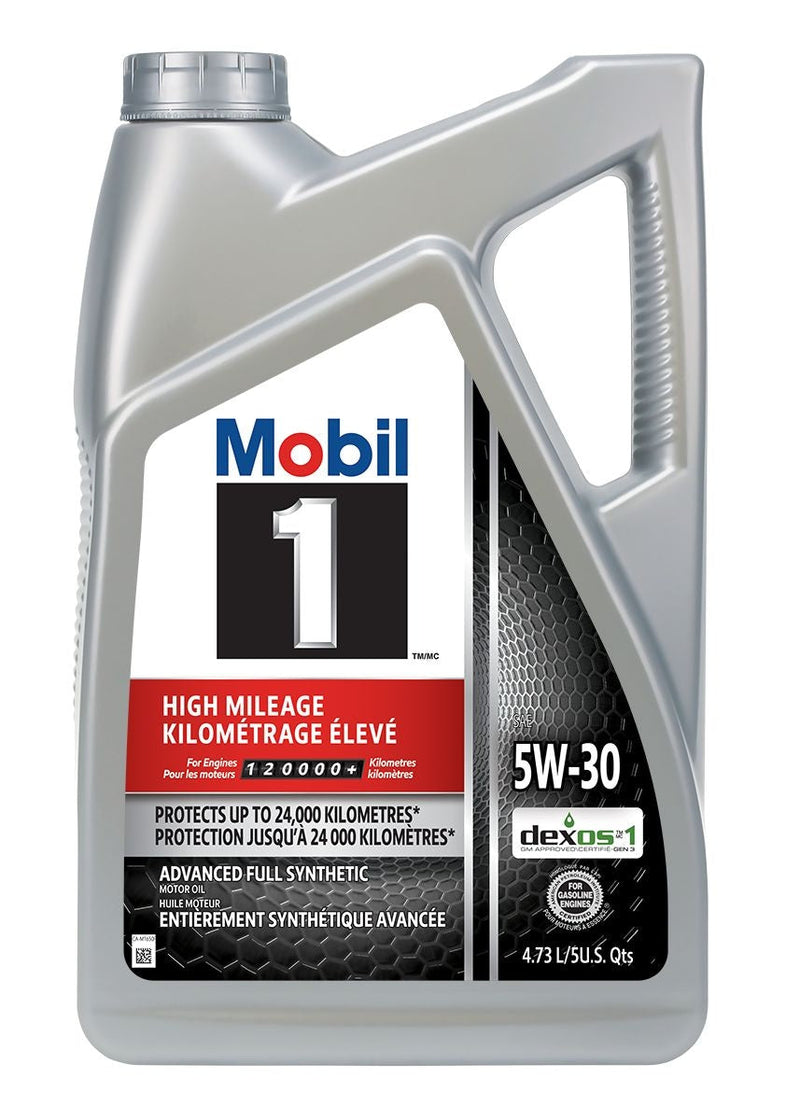 Mobil 1 High Mileage 5W30 Synthetic Engine/Motor Oil, 4.73-L R4