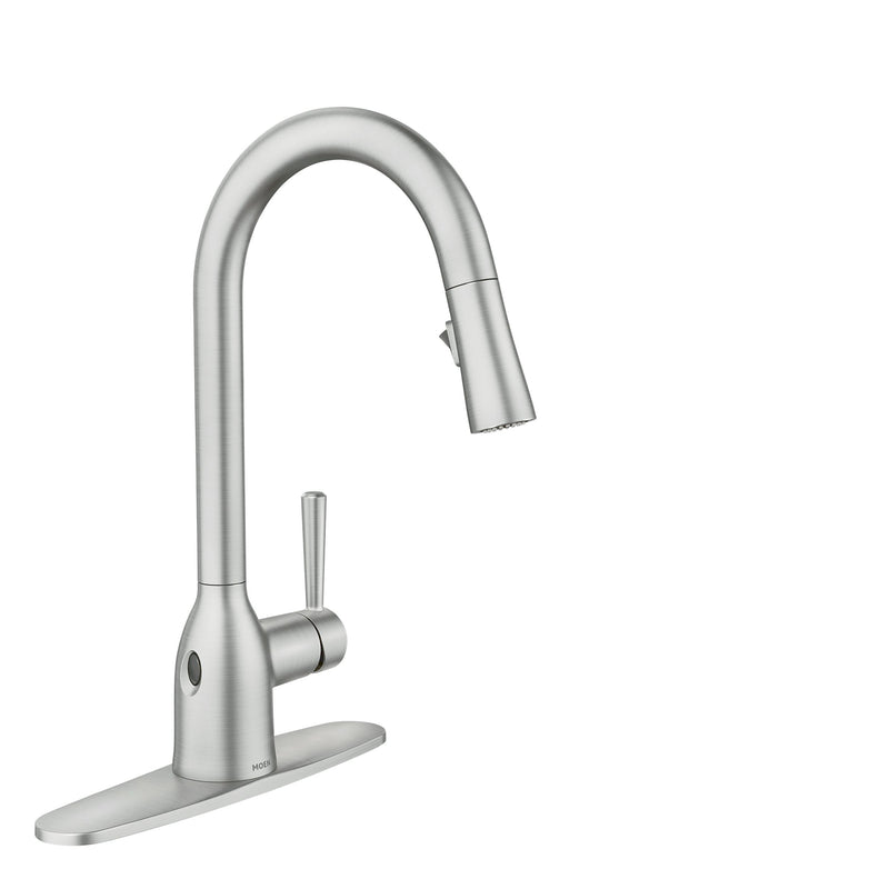 Moen Adler Single Handle Kitchen Faucet with Motionsense, Spot Resist Stainless Q9