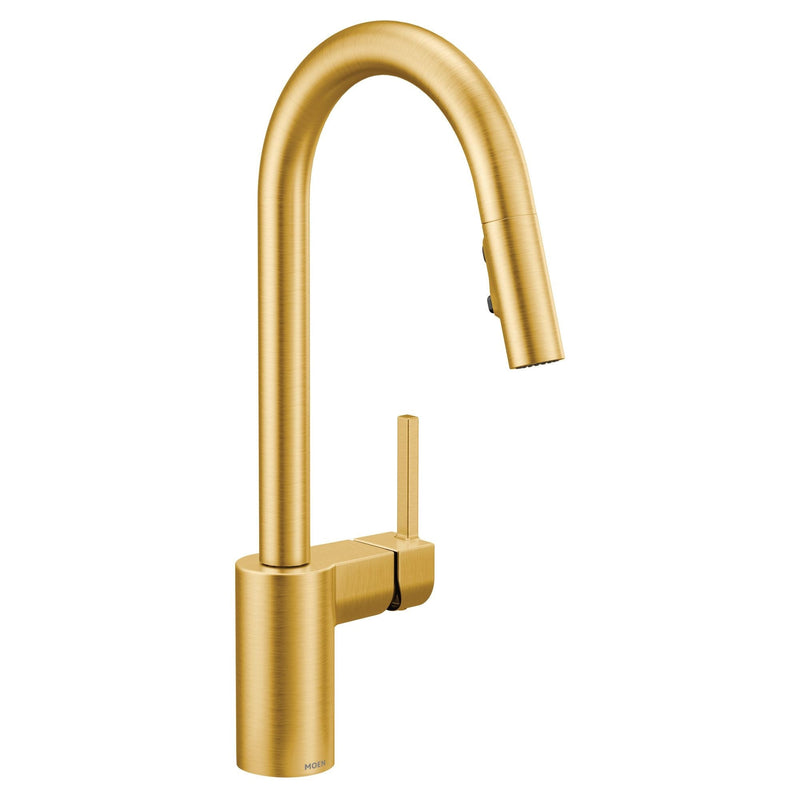Moen Align Single Handle High Arc Pull Down Sprayer Kitchen Faucet, Brushed Gold S8