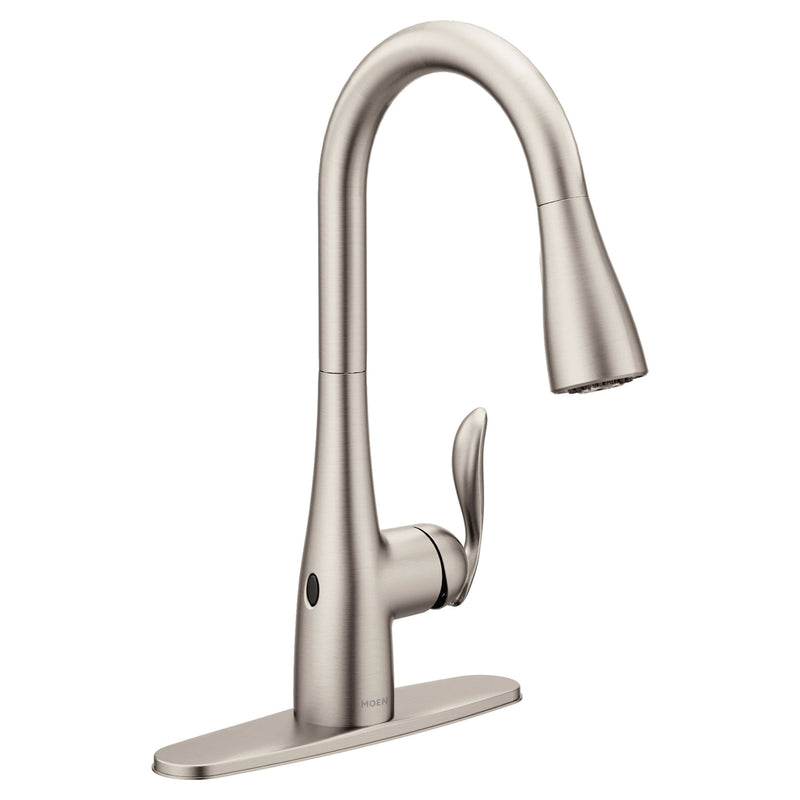 Moen Arbor Single Handle Touchless Pull Down Spot-Resist Sprayer Kitchen Faucet with MotionSense & Power Clean, Stainless Steel Q2