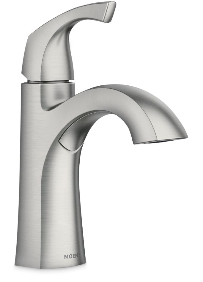 Moen Lindor Single Handle Bathroom Faucet, Spot Resist Brushed Nickel S3