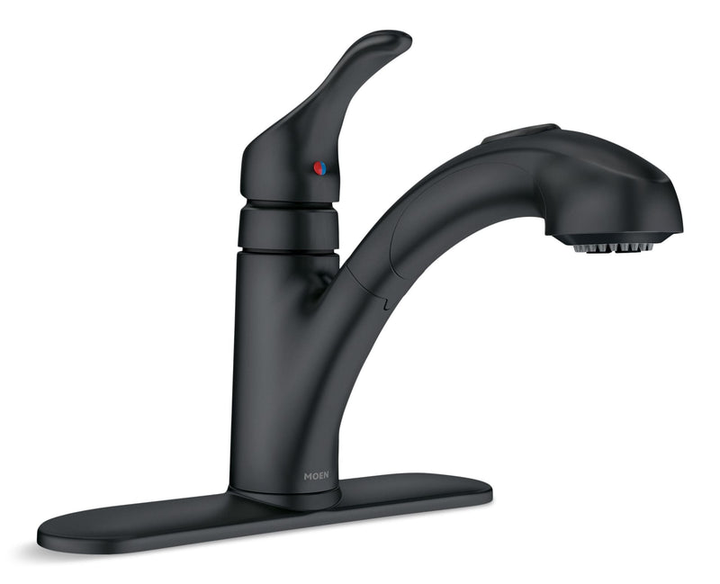 Moen Renzo Single-Handle Pull-Out Kitchen Faucet, Matte Black W1