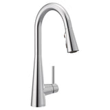 Moen Sleek Single Handle High Arc Pull Down Sprayer Kitchen Faucet with Power Boost, Chrome