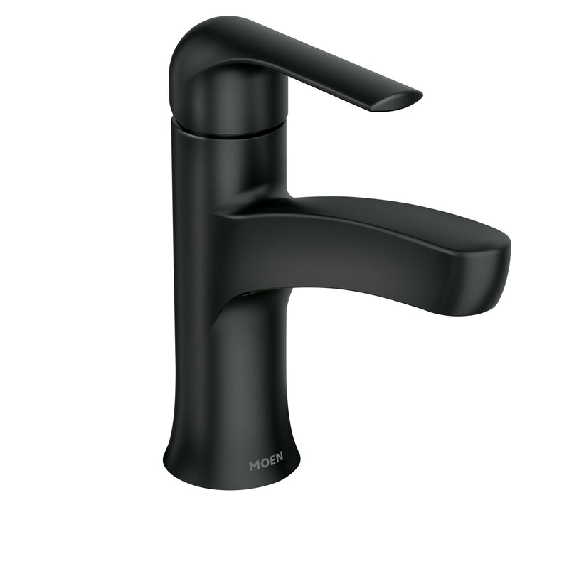Moen Tilson Single-Handle Matte Black Bathroom Lavatory/Bathroom Sink Faucet O7