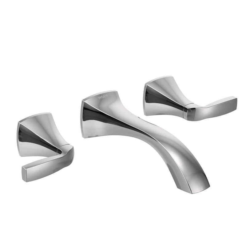 Moen Voss Two-Handle Wall Mount Bathroom Faucet Trim Kit (Valve Required), Chrome L2