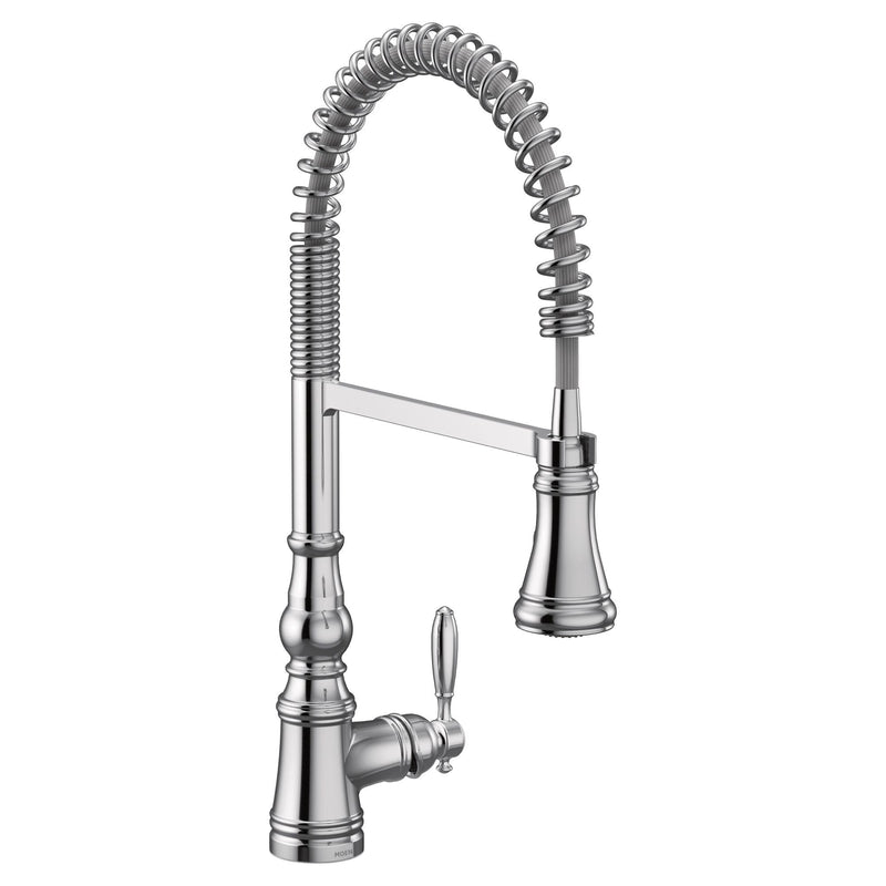 Moen Weymouth Single Handle Pull Down Sprayer Kitchen Faucet with Power Clean, Chrome J1