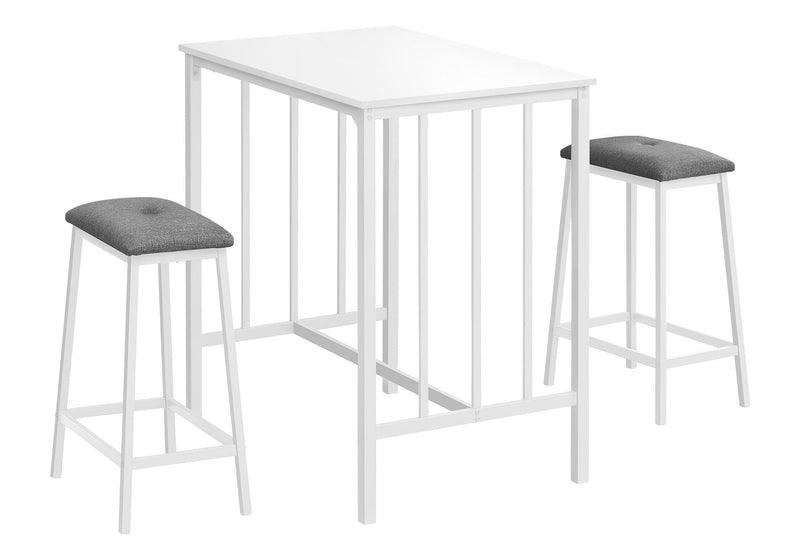 Monarch Specialties Contemporary Bistro Set, White, 3-pc F8