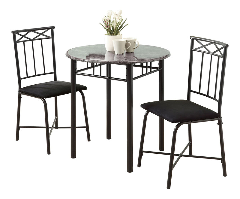 Monarch Transitional Dining Set, Grey, 3-pcs N4
