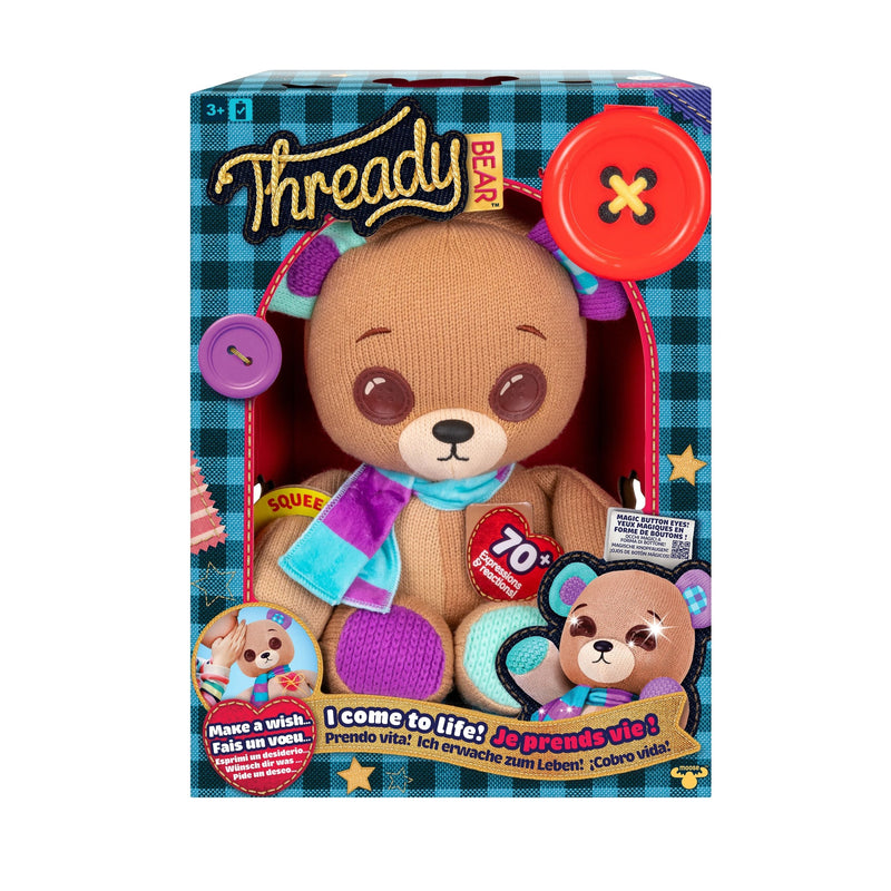 Moose Thready Bear Interactive Plush Teddy Bear, Ages 3+ U0