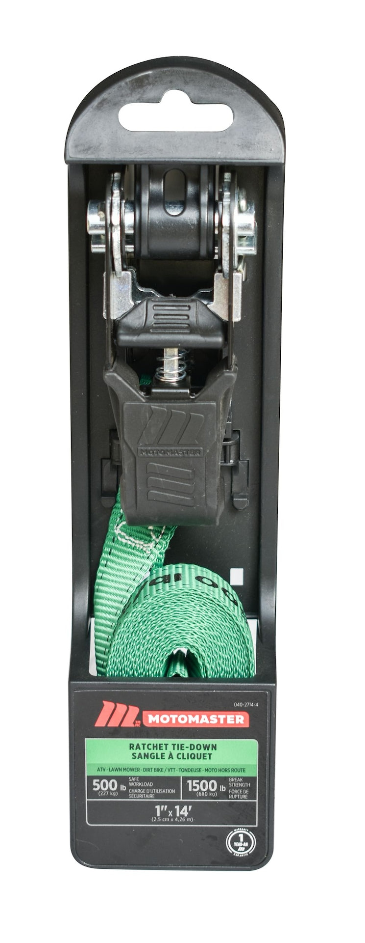 MotoMaster 1,500-lb Endless Padded Ratchet Tie Down Strap, Weatherproof, 1-in x 14-ft M6