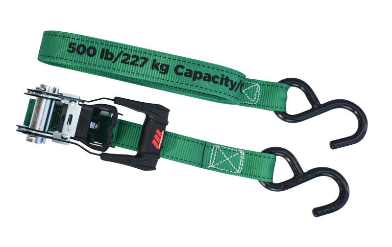 MotoMaster 1,500-lb Ratchet Tie-Down Straps, with Padded Handle, 1-in x 14-ft, (2.5 cm x 4.3 m), 4-pk E7