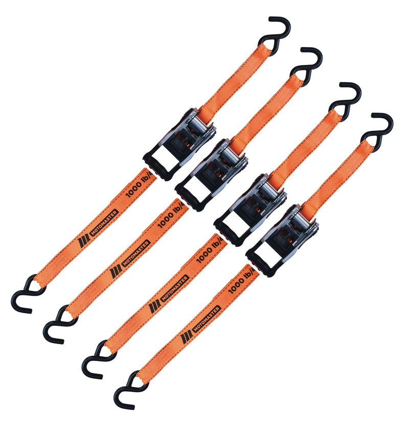 MotoMaster 3,000-lb Heavy Duty Ratchet Tie Down Straps, Extra Long, 1.25-in x 20-ft, 4-pk B2