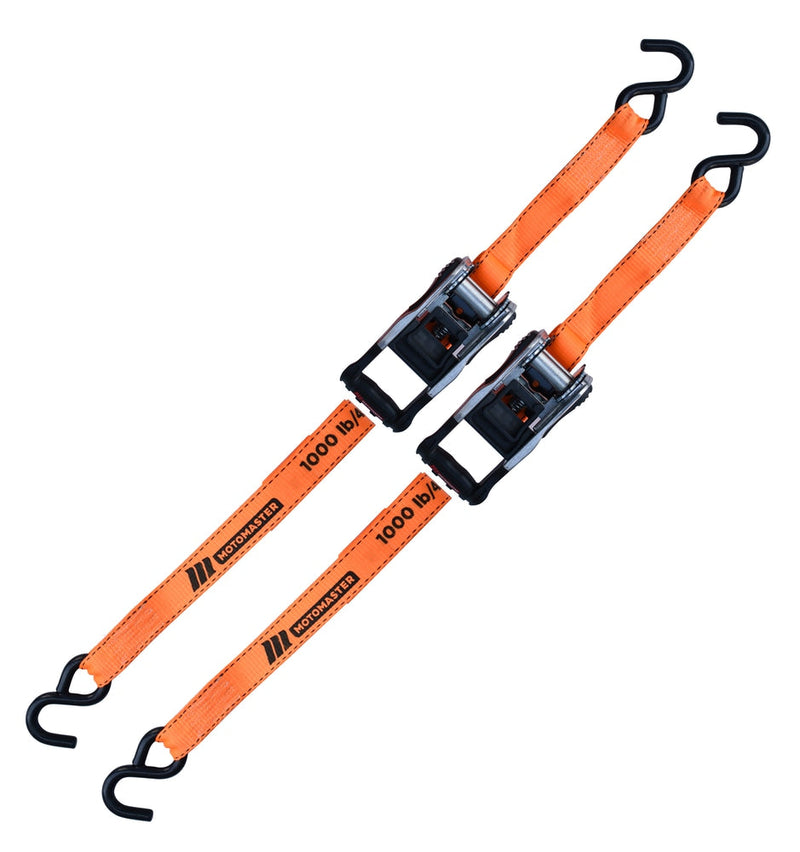 MotoMaster 3,000-lb Heavy-Duty Ratchet Tie Down Straps, with Power Grip Padded Handles, 1.25-in x 10-ft, 2-pk O3