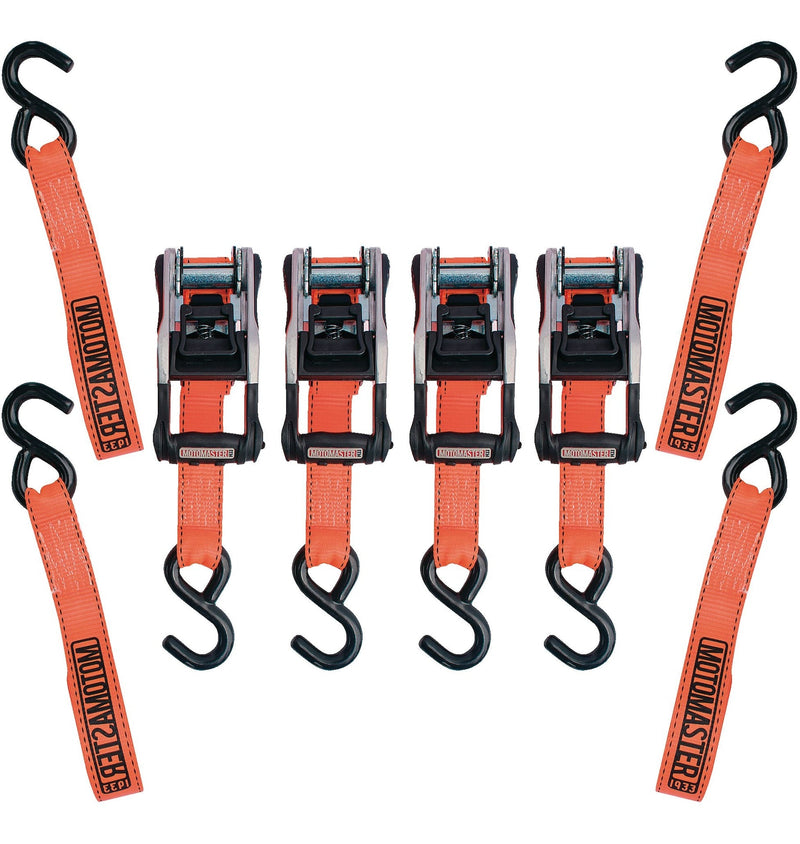 MotoMaster 3,000-lb Heavy Duty Ratchet Tie Down, with Padded D-Handle, 1.25-in x 14-ft, 4-pk L1
