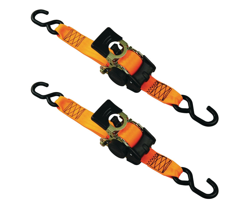MotoMaster 3,300-lb Retractable Heavy-Duty Ratchet Tie Down Straps, 2-in x 10-ft, 2-pk D0