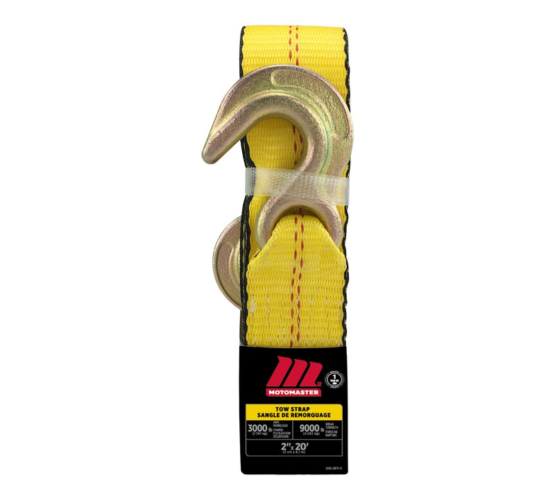 MotoMaster 9,000-lb Tow Strap with Rust-Resistant Hooks, 2-in x 20-ft C4