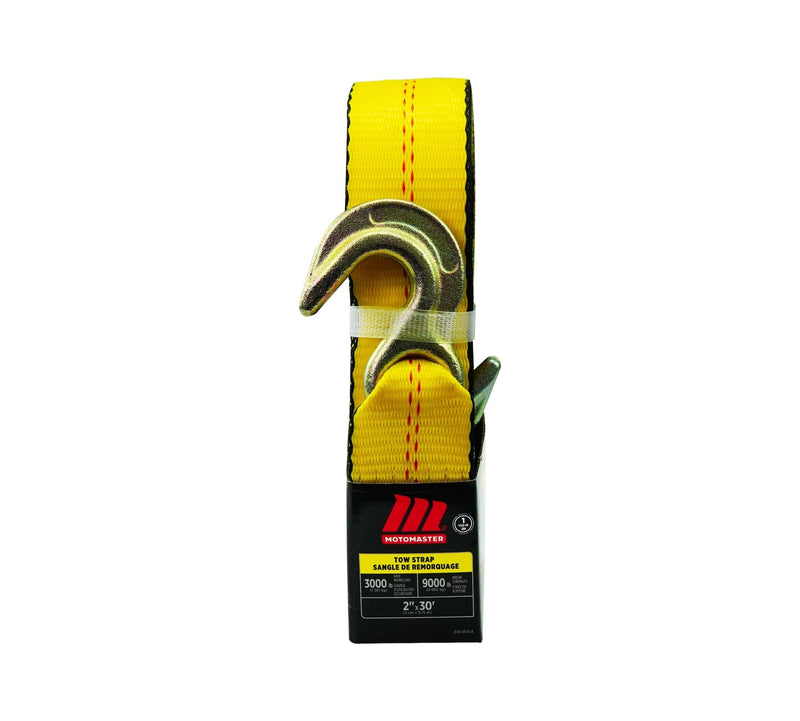 MotoMaster 9,000-lb Tow Strap, with Rust-Resistant Hooks, 2-in x 30-ft Q2