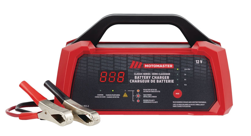MotoMaster Classic Series Smart Battery Charger/Maintainer, Fully Automatic, 15/8/2-Amp, 12V A1