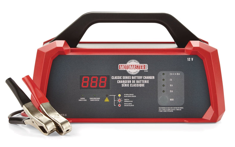 MotoMaster Classic Series Smart Battery Charger/Maintainer, Fully Automatic, 25/10/2-Amp, 12V O5