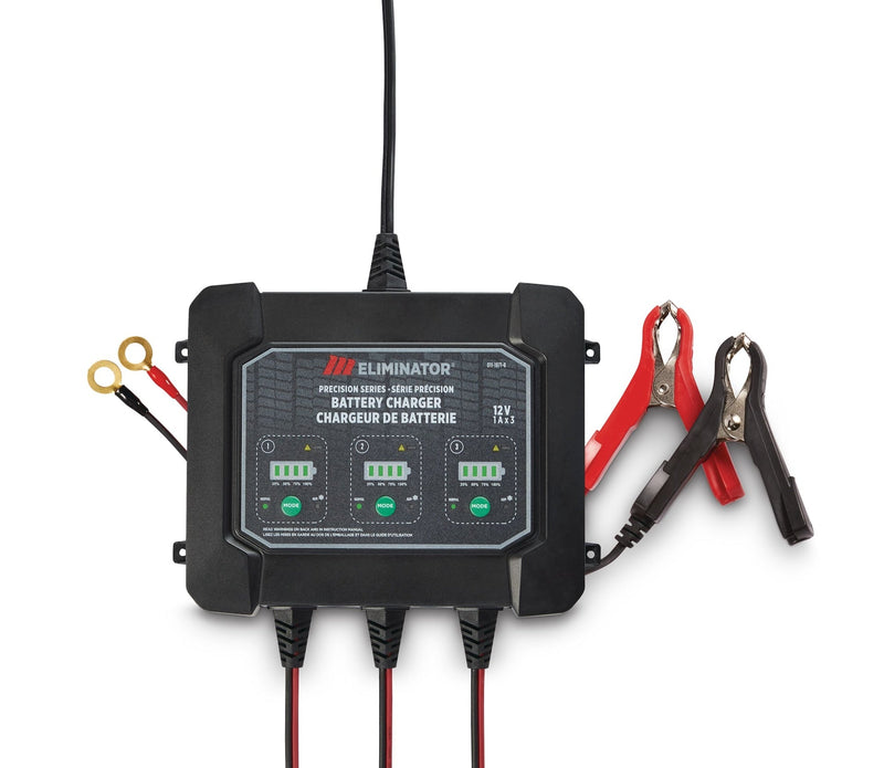 MotoMaster Eliminator Precision Series 3-Bank Smart Battery Charger/Maintainer, 3X1-Amp, 12V L7