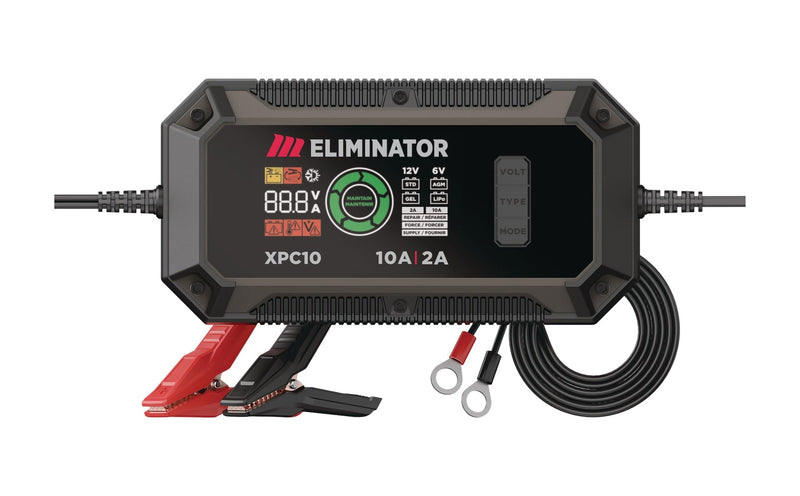 MotoMaster Eliminator Precision Series XPC10 Smart Battery Charger/Maintainer/Desulphator, 10/2-Amp, 6V/12V E8
