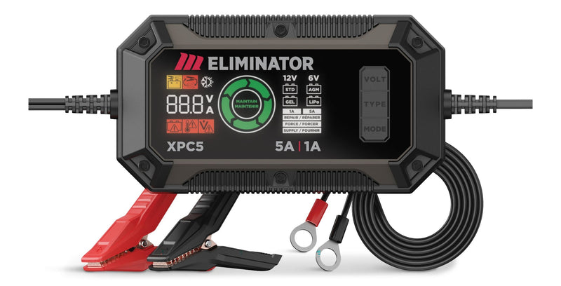 MotoMaster Eliminator Precision Series XPC5 Smart Battery Charger/Maintainer/Desulphator, 5/1-Amp, 6V/12V S9