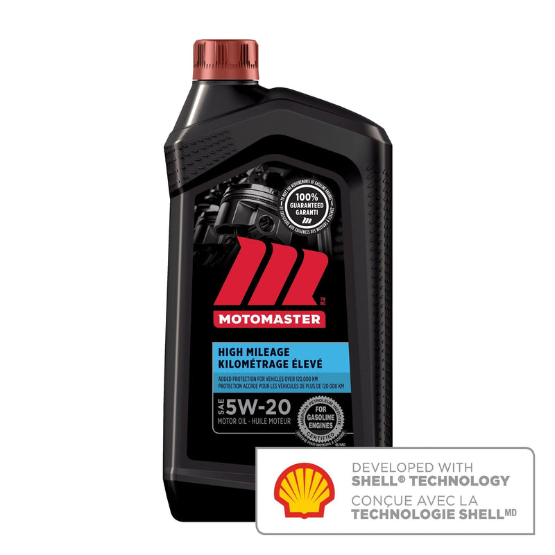 MotoMaster High Mileage 5W20 Conventional Engine/Motor Oil, 946-mL H5
