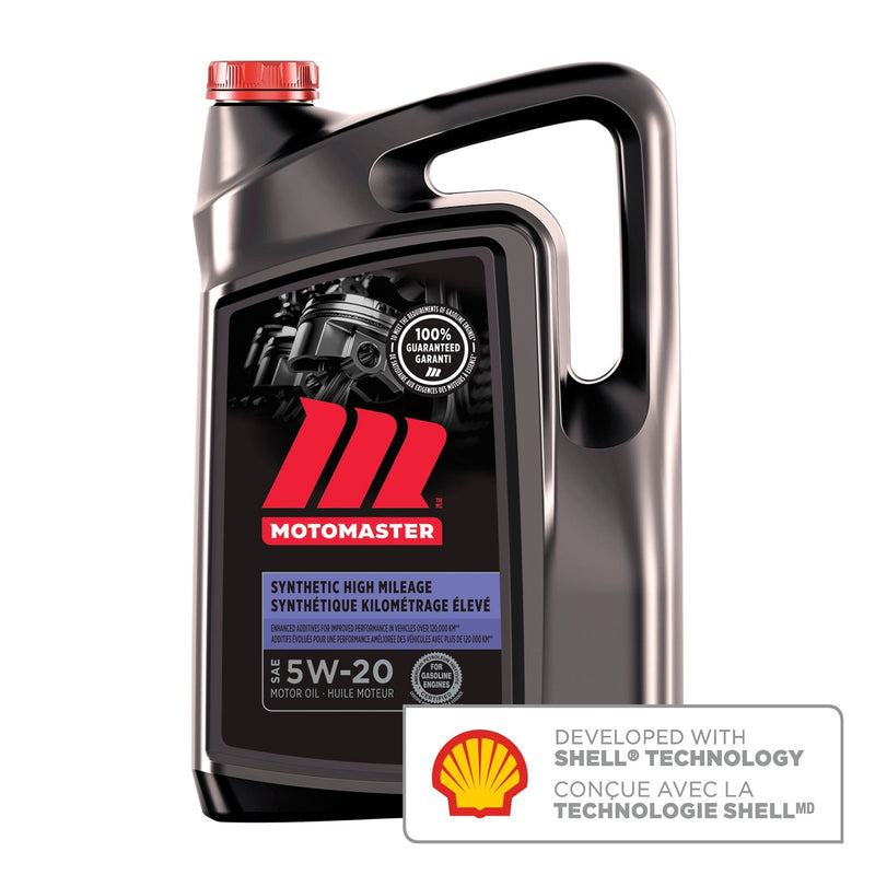 MotoMaster High Mileage 5W20 Synthetic Engine/Motor Oil, 5-L B4