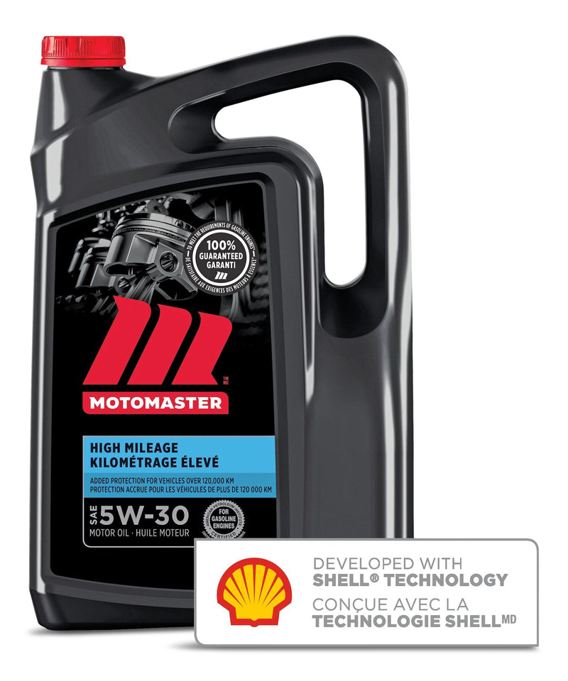 MotoMaster High Mileage 5W30 Conventional Engine/Motor Oil, 5-L O2