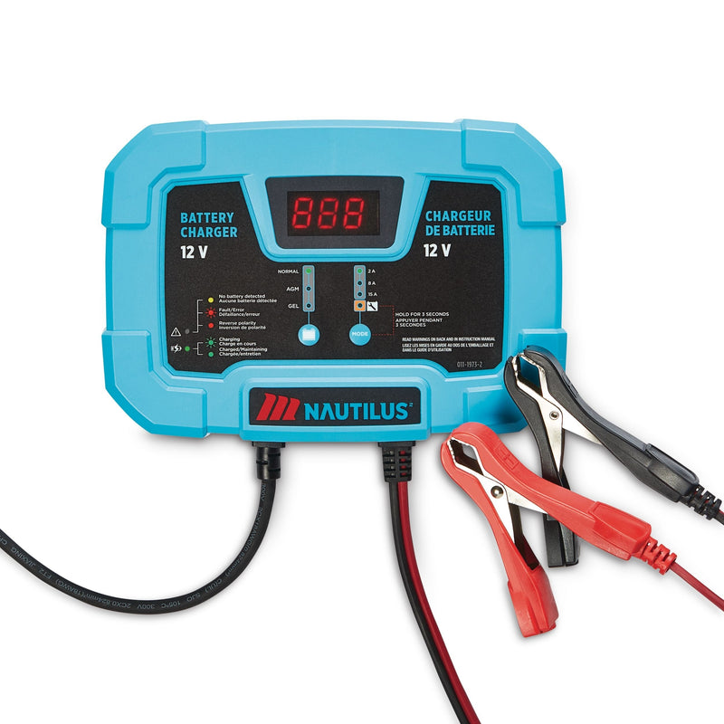 MotoMaster Nautilus Smart Battery Charger/Maintainer, 15/8/2-Amp, 12V O4