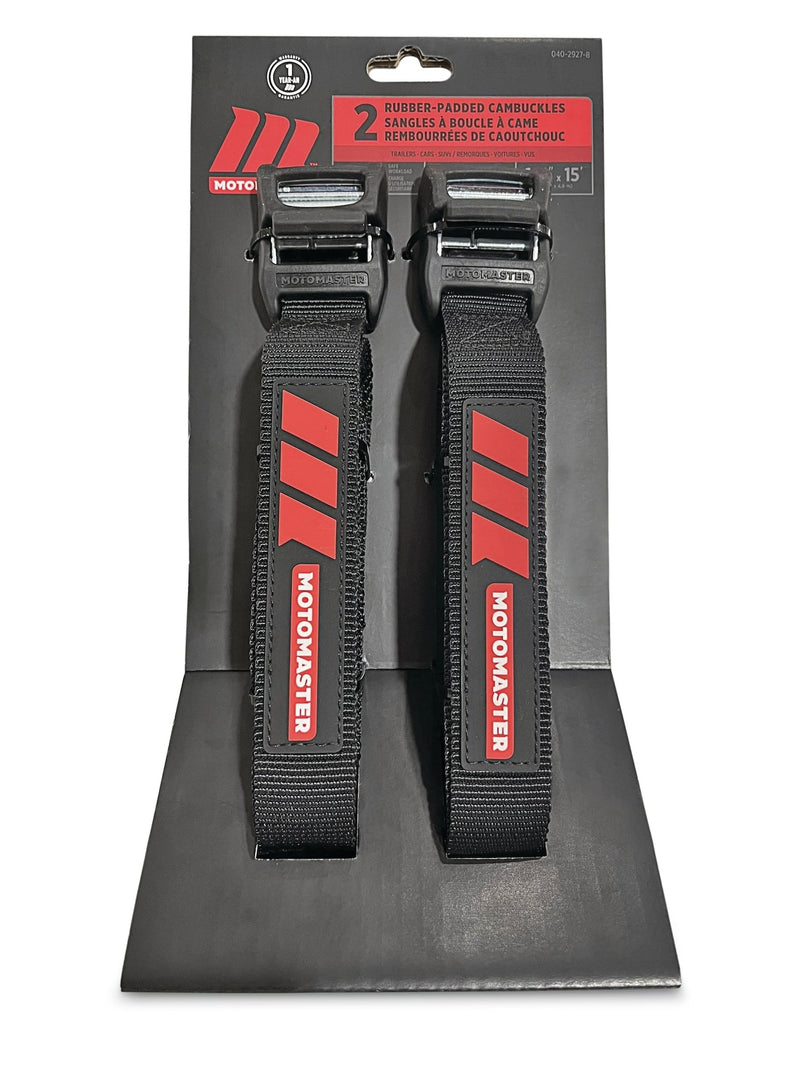 MotoMaster Rubber Padded Cam Buckle Tie Down Straps, 2-pk Y4