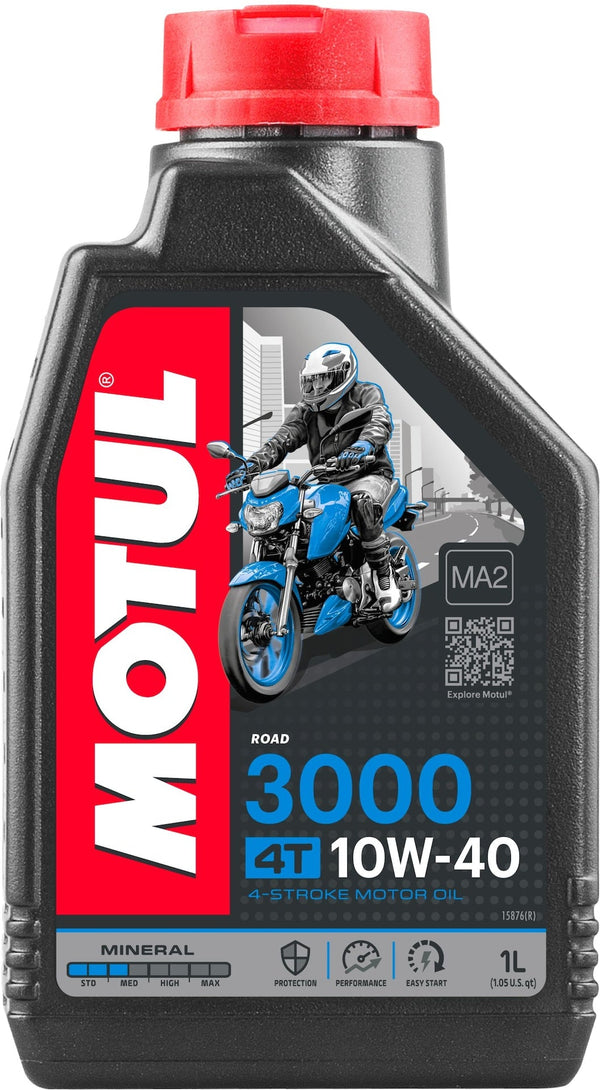 Motul 3000 4-Stroke 10W40 Mineral Motor Oil, 1-L E9