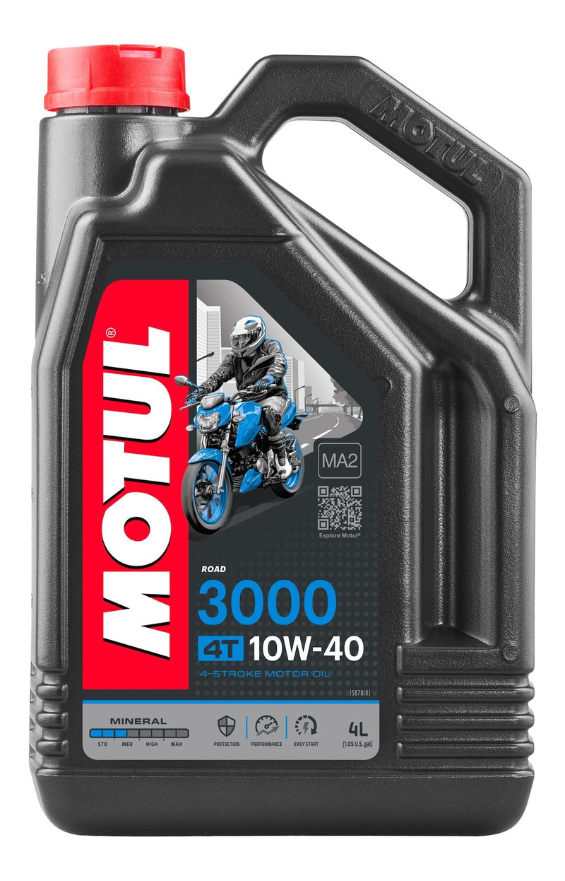 Motul 3000 4-Stroke 10W40 Mineral Motor Oil, 4-L V9