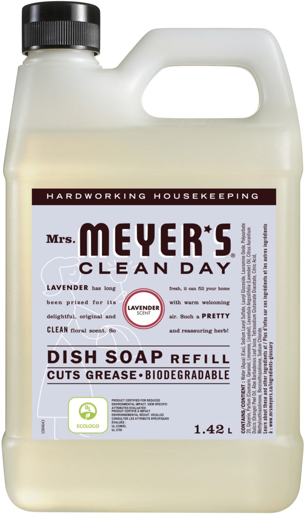 Mrs. Meyer's Clean Day Liquid Dish Soap Refill, Assorted Scents, 1.42-L K1