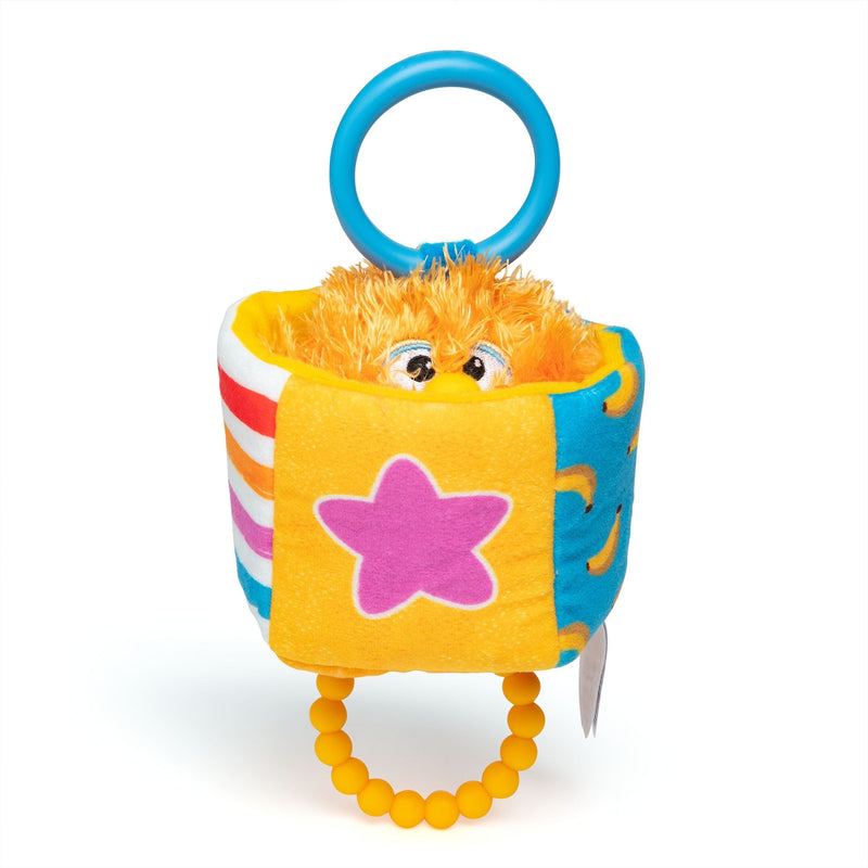 Ms. Rachel Herbie Sensory Take-Along Toy, Baby Swing & Baby Stroller Teething Toys with Rattle & Clip, Toddler Toys F0