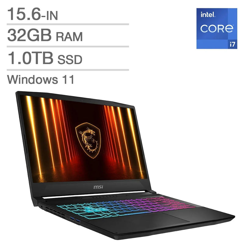 MSI Katana 15 HX 15.6-in. Gaming Laptop, Intel Core i7-14650HX - 32GB RAM, 1TB SSD, 8GB NVIDIA GeForce RTX 5060 V9
